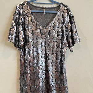 FREE PEOPLE "Fancy" Sequined Dress, Above-the Knee Size XS